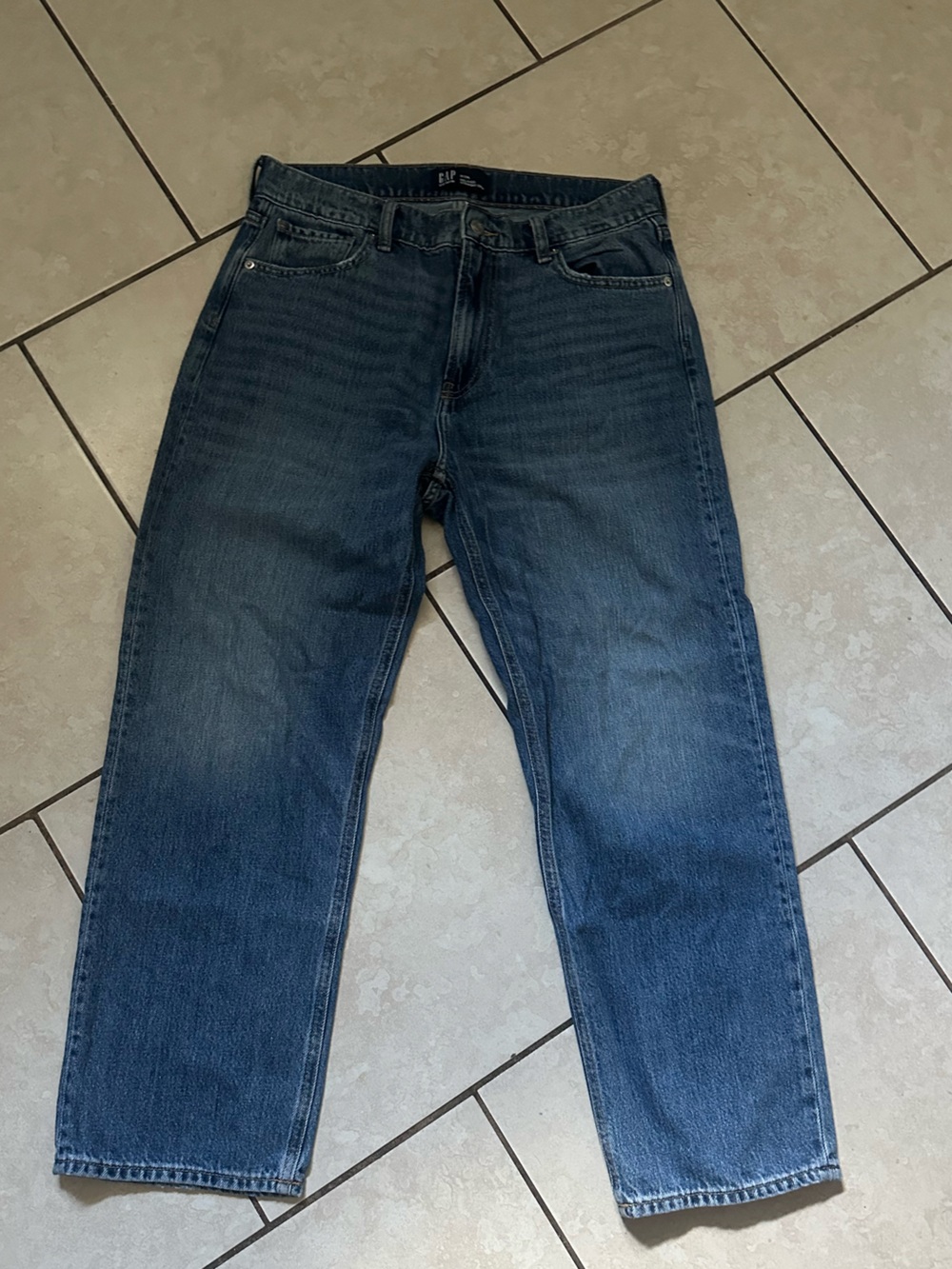 Gap relaxed straight crop blue jeans size 8/29L #relaxed